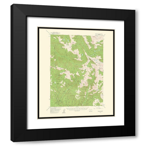 Eagle Cap Oregon Quad - USGS 1961 Black Modern Wood Framed Art Print with Double Matting by USGS