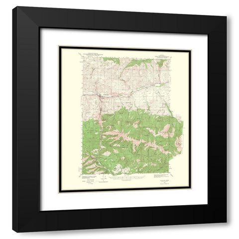 John Day Oregon Quad - USGS 1967 Black Modern Wood Framed Art Print with Double Matting by USGS