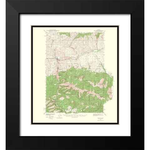 John Day Oregon Quad - USGS 1967 Black Modern Wood Framed Art Print with Double Matting by USGS