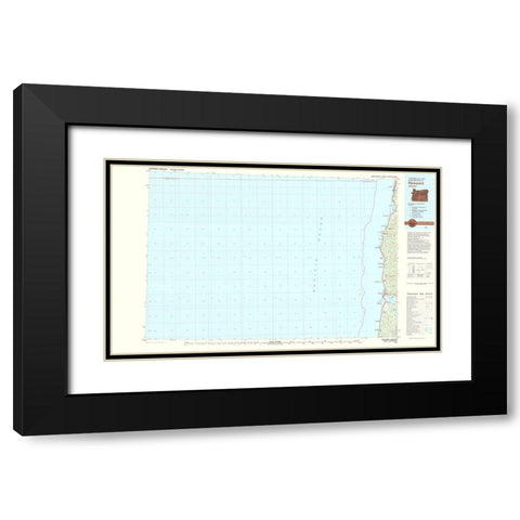 Newport Oregon Quad - USGS 1981 Black Modern Wood Framed Art Print with Double Matting by USGS
