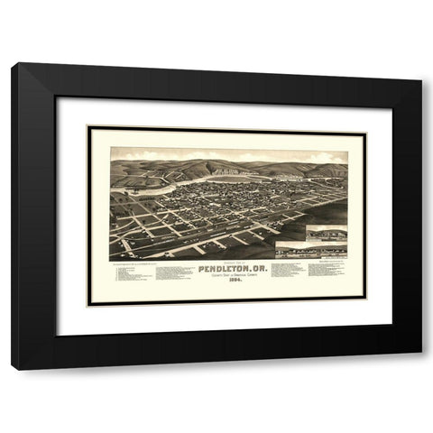 Pendleton Oregon - Stoner 1884 Black Modern Wood Framed Art Print with Double Matting by Stoner