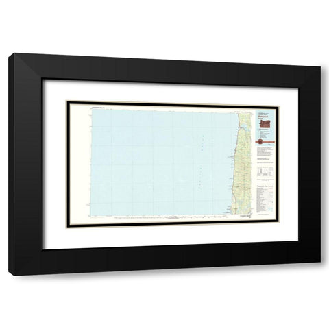 Waldrop Oregon Quad - USGS 1980 Black Modern Wood Framed Art Print with Double Matting by USGS