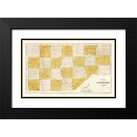 Crawford County Pennsylvania - Spafford 1839 Black Modern Wood Framed Art Print with Double Matting by Spafford