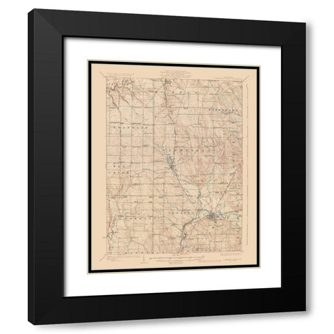 Cambridge Springs Pennsylvania Quad - USGS 1925 Black Modern Wood Framed Art Print with Double Matting by USGS