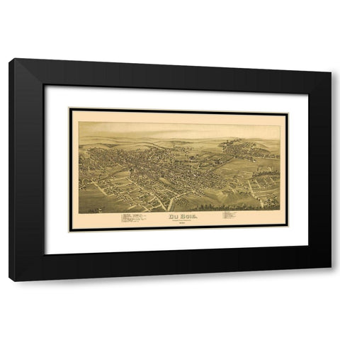 Dubios Pennsylvania - Moyer 1895  Black Modern Wood Framed Art Print with Double Matting by Moyer
