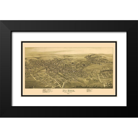 Dubios Pennsylvania - Moyer 1895  Black Modern Wood Framed Art Print with Double Matting by Moyer