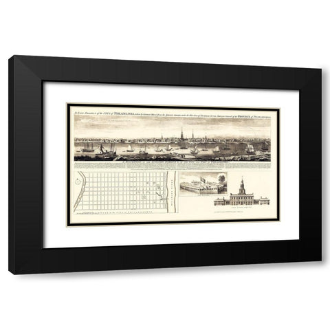 Philadelphia Pennsylvania - Jefferys 1756 Black Modern Wood Framed Art Print with Double Matting by Jefferys
