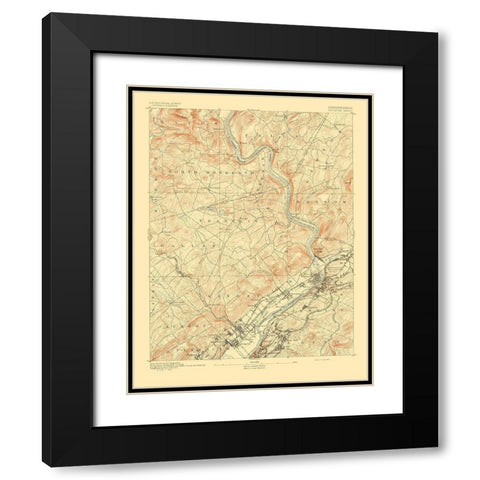 Pittston Pennsylvania Sheet - USGS 1893 Black Modern Wood Framed Art Print with Double Matting by USGS