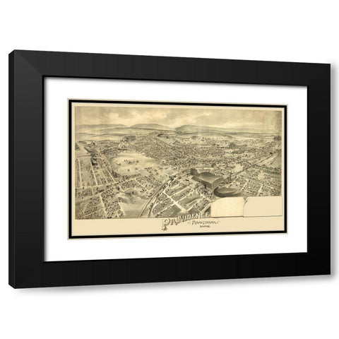 Providence Pennsylvania -1892 Black Modern Wood Framed Art Print with Double Matting by Unknown