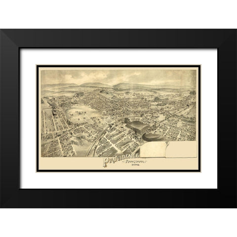 Providence Pennsylvania -1892 Black Modern Wood Framed Art Print with Double Matting by Unknown