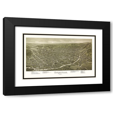 Titusville Pennsylvania - Fowler 1896  Black Modern Wood Framed Art Print with Double Matting by Fowler