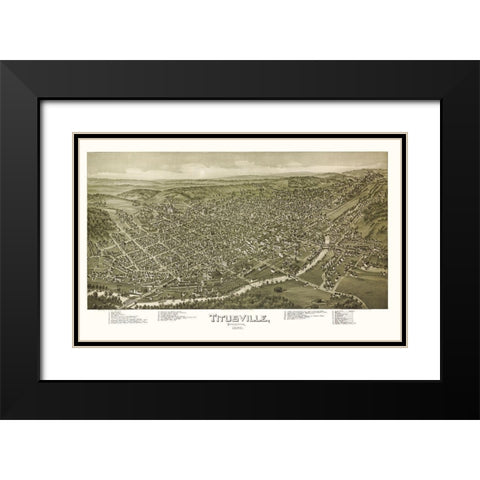 Titusville Pennsylvania - Fowler 1896  Black Modern Wood Framed Art Print with Double Matting by Fowler