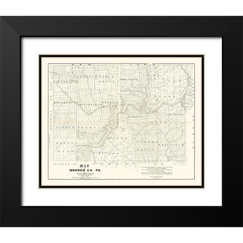 Warren County Pennsylvania - Wheelock 1889 Black Modern Wood Framed Art Print with Double Matting by Wheeler
