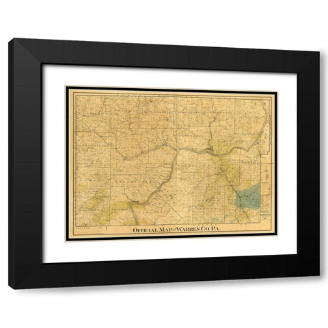 Warren County Pennsylvania - Brakenridge 1900 Black Modern Wood Framed Art Print with Double Matting by Brakenridge