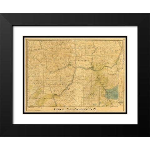 Warren County Pennsylvania - Brakenridge 1900 Black Modern Wood Framed Art Print with Double Matting by Brakenridge