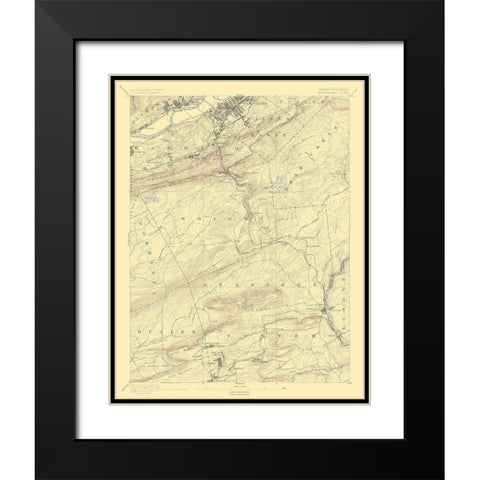 WilkesBarre Pennsylvania Sheet - USGS 1891 Black Modern Wood Framed Art Print with Double Matting by USGS