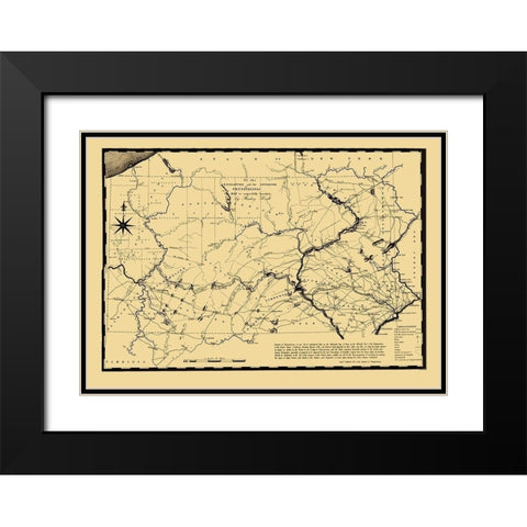 Pennsylvania - Johnson 1791 Black Modern Wood Framed Art Print with Double Matting by Johnson