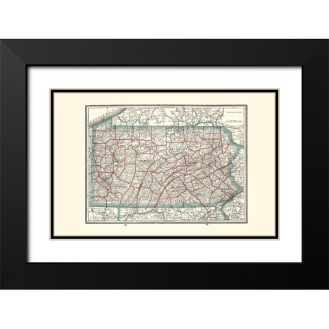 Pennsylvania - Rathbun 1893 Black Modern Wood Framed Art Print with Double Matting by Rathbun