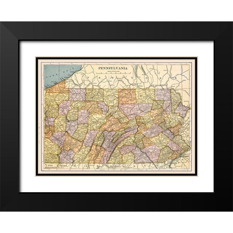 Pennsylvania - Hammond 1903  Black Modern Wood Framed Art Print with Double Matting by Hammond