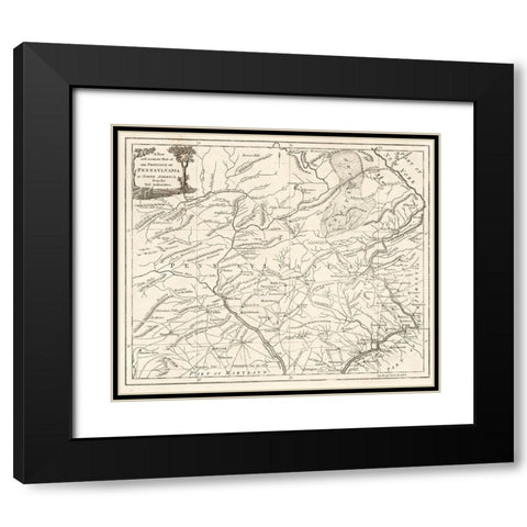 Pennsylvania -1780 Black Modern Wood Framed Art Print with Double Matting by Unknown