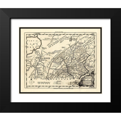 Pennsylvania - Kitchin 1756  Black Modern Wood Framed Art Print with Double Matting by Kitchin