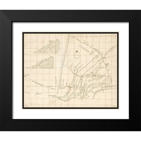 Pennsylvania -1755 Black Modern Wood Framed Art Print with Double Matting by Unknown