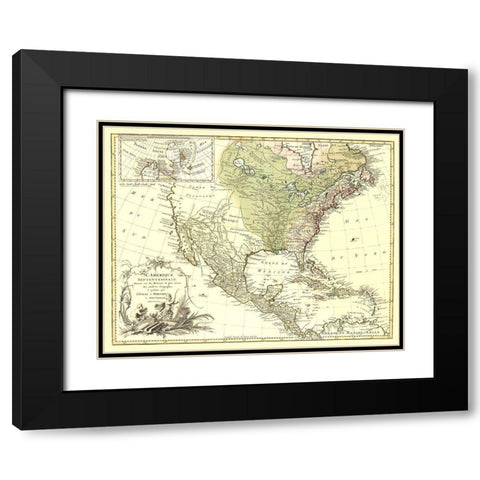 North America Canada - Covens 1757 Black Modern Wood Framed Art Print with Double Matting by Covens