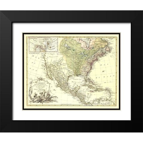 North America Canada - Covens 1757 Black Modern Wood Framed Art Print with Double Matting by Covens