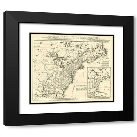 English Empire French Encroachments - Herbert 1755 Black Modern Wood Framed Art Print with Double Matting by Herbert