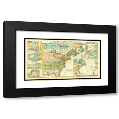 English Empire French Encroachments - Herbert 1755 Black Modern Wood Framed Art Print with Double Matting by Herbert