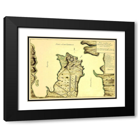 Fort Fortresses at Crown Point - 1759 Black Modern Wood Framed Art Print with Double Matting by Unknown