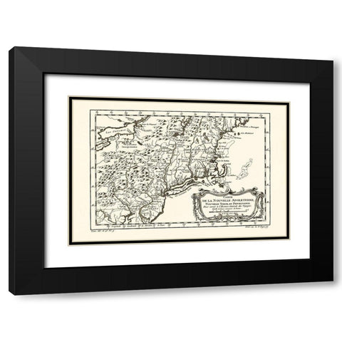 New England New York Pennsylvania - 1757 Black Modern Wood Framed Art Print with Double Matting by Unknown