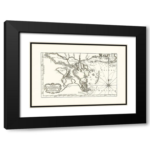 Louisiana Mississippi Alabama - 1760 Black Modern Wood Framed Art Print with Double Matting by Unknown