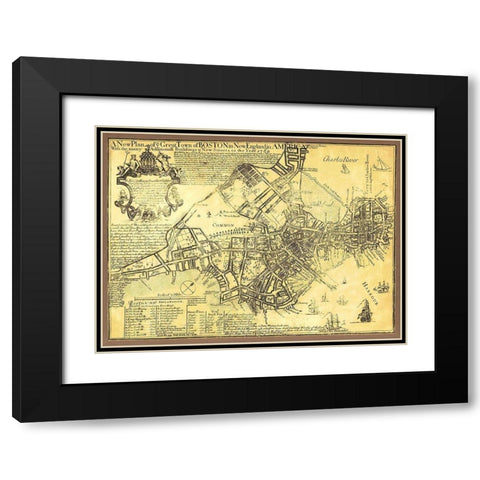 Boston in New England in America - Price 1769 Black Modern Wood Framed Art Print with Double Matting by Price