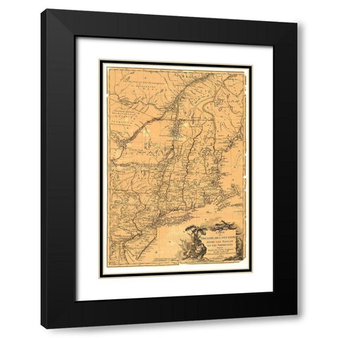 Theatre War English Americans Black Modern Wood Framed Art Print with Double Matting by Brion de la Tour