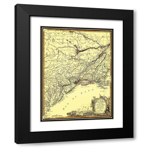 English with Thirteen Colonies - Eliot 1778 Black Modern Wood Framed Art Print with Double Matting by Eliot