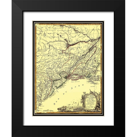 English with Thirteen Colonies - Eliot 1778 Black Modern Wood Framed Art Print with Double Matting by Eliot