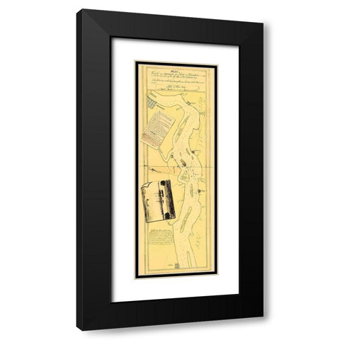 River Delaware Position Majestys Ships Nov 15 1777 Black Modern Wood Framed Art Print with Double Matting by Hunter