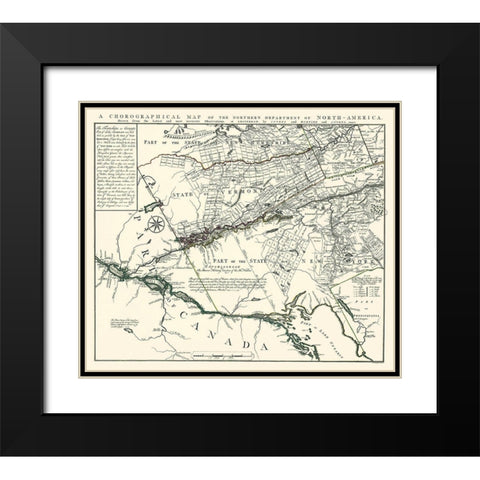 Northern Department of North America - Mortier Black Modern Wood Framed Art Print with Double Matting by Mortier