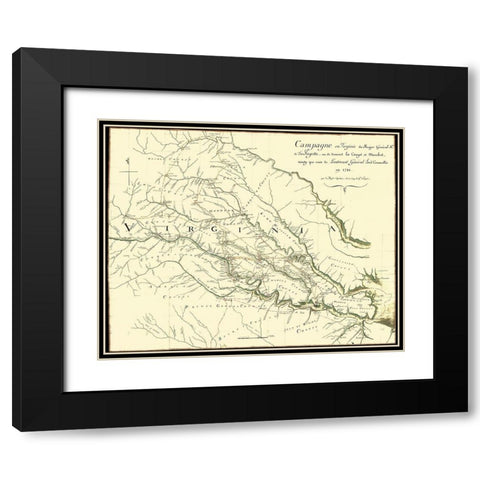 Virginia Campaign Major General Lafayette Black Modern Wood Framed Art Print with Double Matting by Michel