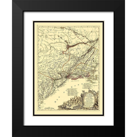 English with Thirteen Colonies North America Black Modern Wood Framed Art Print with Double Matting by Eliot