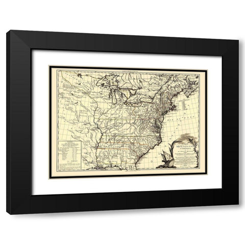 United States Course of Mississippi Black Modern Wood Framed Art Print with Double Matting by Brion de la Tour