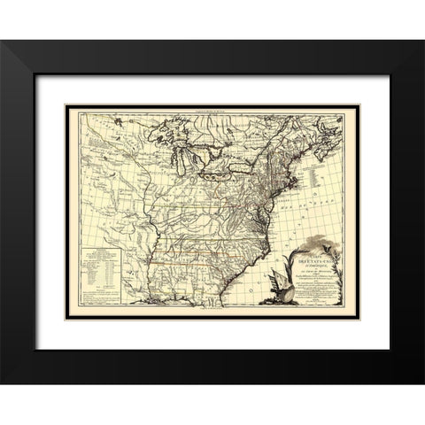 United States Course of Mississippi Black Modern Wood Framed Art Print with Double Matting by Brion de la Tour