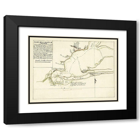 Pensacola Bay Florida - Paredes 1780 Black Modern Wood Framed Art Print with Double Matting by Paredes