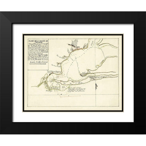 Pensacola Bay Florida - Paredes 1780 Black Modern Wood Framed Art Print with Double Matting by Paredes
