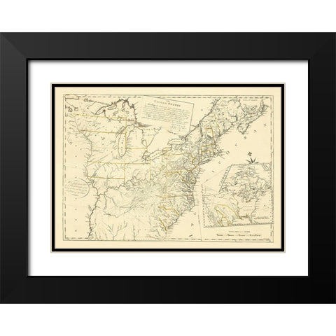 United States Treaty of Peace Sept 3rd 1783 Black Modern Wood Framed Art Print with Double Matting by McMurray