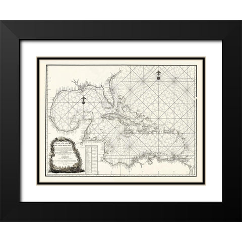 Caribbean Mexico - 1787 Black Modern Wood Framed Art Print with Double Matting by Unknown
