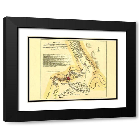 Fort Penobscot New England Battle - Jefferys 1779 Black Modern Wood Framed Art Print with Double Matting by Jefferys