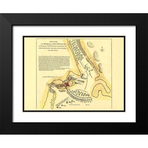 Fort Penobscot New England Battle - Jefferys 1779 Black Modern Wood Framed Art Print with Double Matting by Jefferys