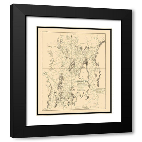 Narragansett Bay - US Navy 1832 Black Modern Wood Framed Art Print with Double Matting by US Navy